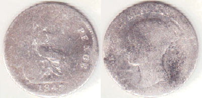1843 Great Britain silver Fourpence A001967